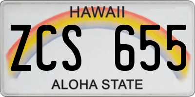 HI license plate ZCS655