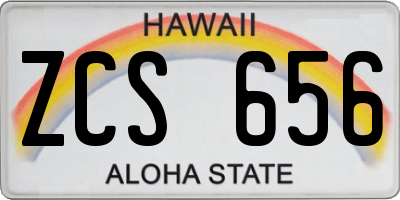 HI license plate ZCS656