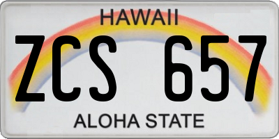 HI license plate ZCS657