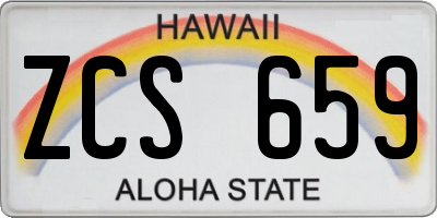 HI license plate ZCS659