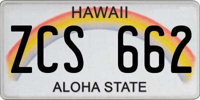 HI license plate ZCS662