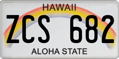 HI license plate ZCS682