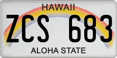HI license plate ZCS683