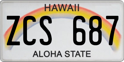HI license plate ZCS687