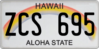 HI license plate ZCS695
