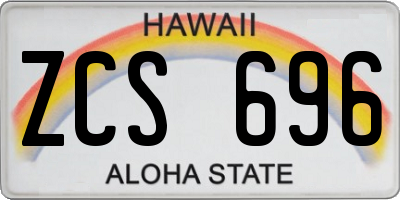 HI license plate ZCS696