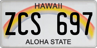 HI license plate ZCS697