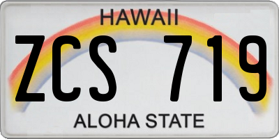 HI license plate ZCS719