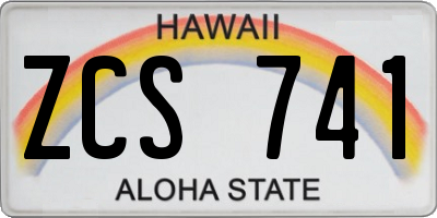 HI license plate ZCS741