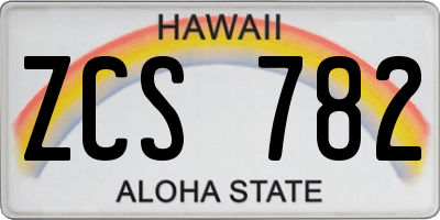 HI license plate ZCS782