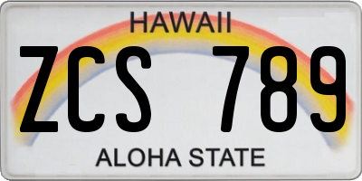 HI license plate ZCS789