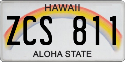 HI license plate ZCS811