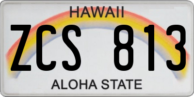 HI license plate ZCS813