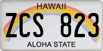 HI license plate ZCS823