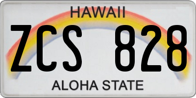 HI license plate ZCS828