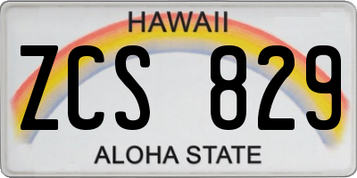 HI license plate ZCS829