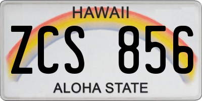 HI license plate ZCS856