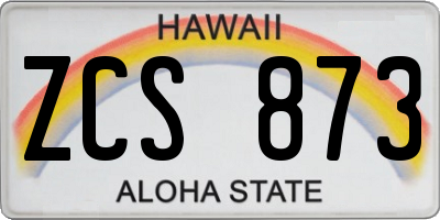 HI license plate ZCS873
