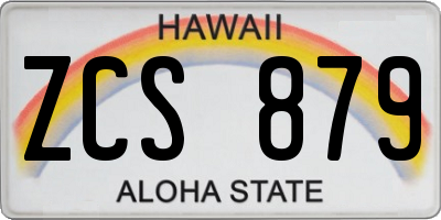 HI license plate ZCS879