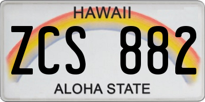 HI license plate ZCS882