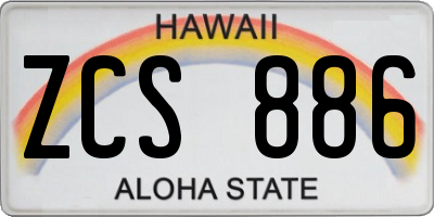 HI license plate ZCS886