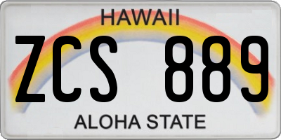 HI license plate ZCS889