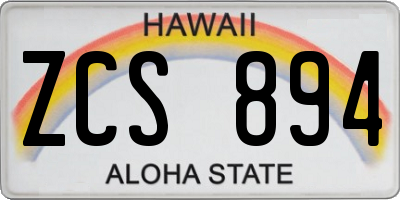 HI license plate ZCS894