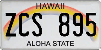 HI license plate ZCS895
