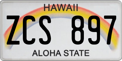 HI license plate ZCS897