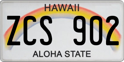 HI license plate ZCS902