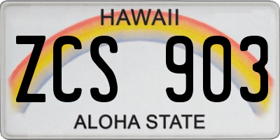 HI license plate ZCS903