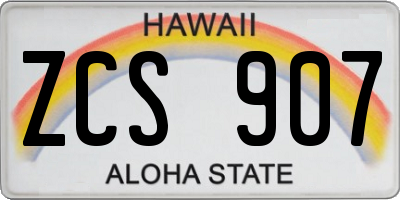 HI license plate ZCS907
