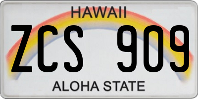 HI license plate ZCS909
