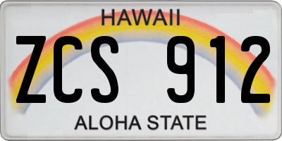HI license plate ZCS912