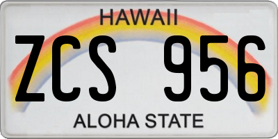 HI license plate ZCS956