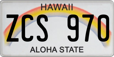 HI license plate ZCS970