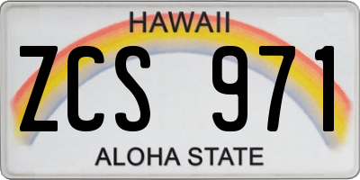 HI license plate ZCS971