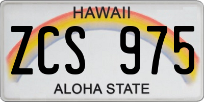 HI license plate ZCS975