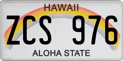 HI license plate ZCS976