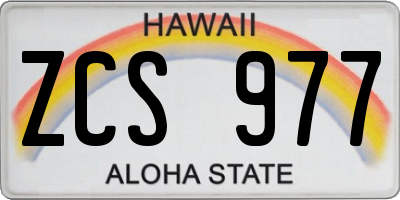 HI license plate ZCS977