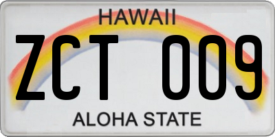 HI license plate ZCT009