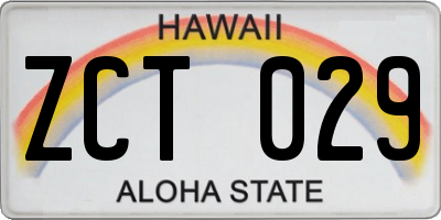 HI license plate ZCT029