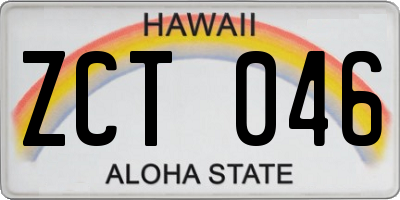 HI license plate ZCT046