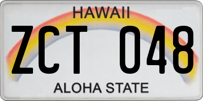 HI license plate ZCT048