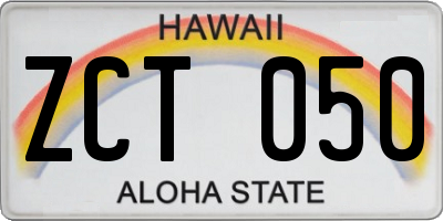 HI license plate ZCT050