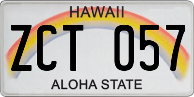 HI license plate ZCT057