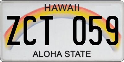HI license plate ZCT059