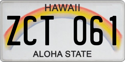 HI license plate ZCT061
