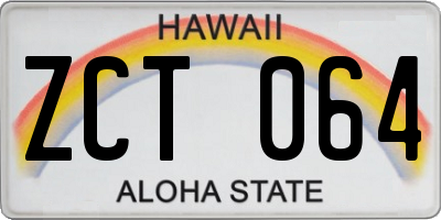 HI license plate ZCT064