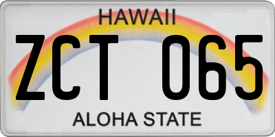 HI license plate ZCT065
